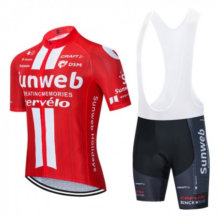 Set Fietsshirt + Korte Koersbroek 2020 Team Sunweb N001